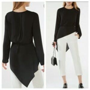 BCBGMaxAzria Black Asymmetrical Blouse